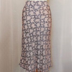 Tocca Silk Burnout Bias-cut Skirt